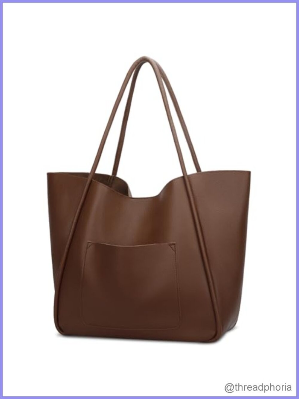 Vegan Leather Tote Bag Large Capacity Shoulder Purse Travel Satchel